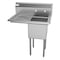 Koolmore 1 Compartment Stainless Steel NSF Commercial Kitchen Prep & Utility Sink with Drainboard SA151512-15L3 - alternate 7